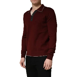Maroon Re-Edition Wool Long Sleeves T-shirt