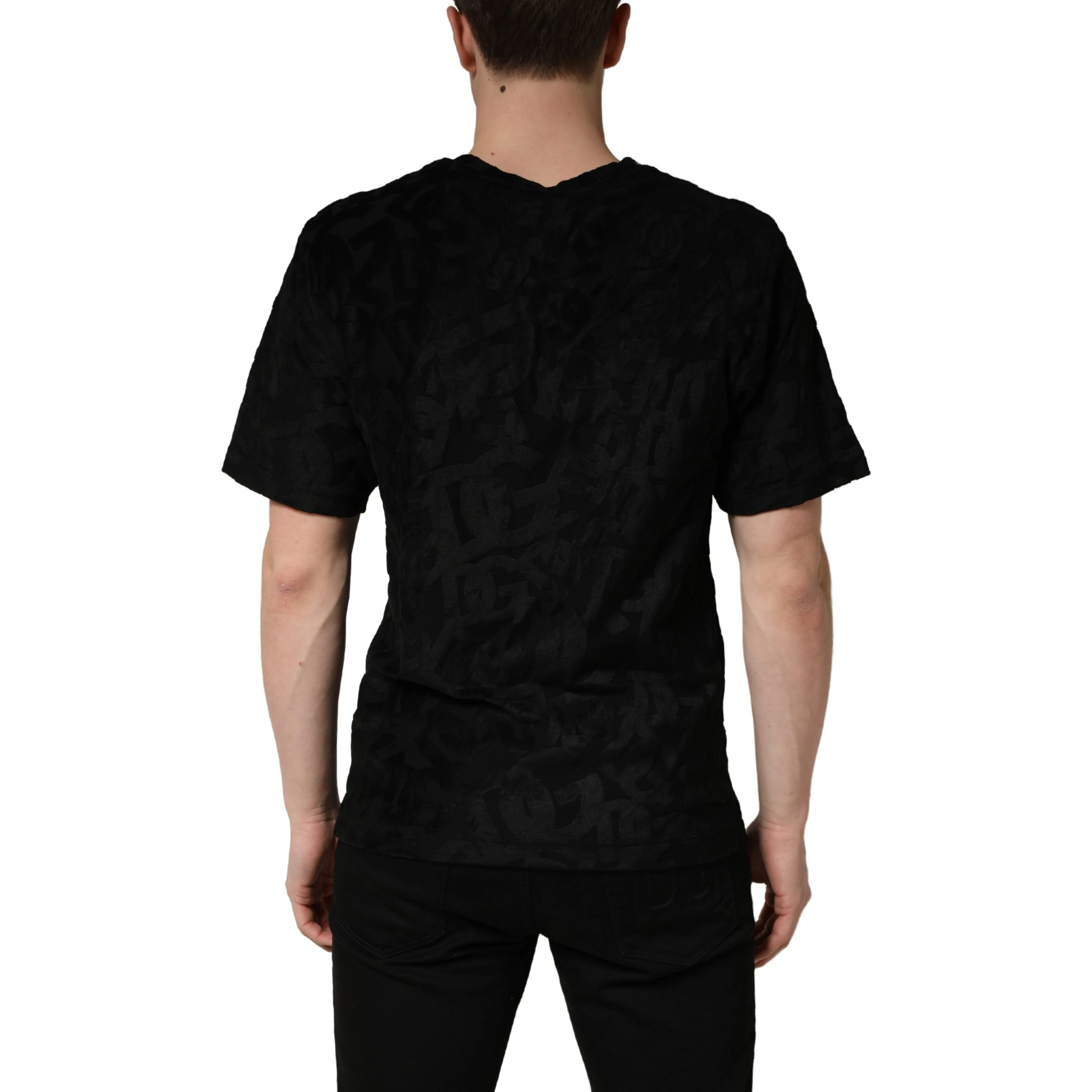 Black DG Mania Logo Print Casual  T-shirt