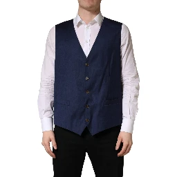 Navy Blue Wool Dress Formal Waistcoat Vest