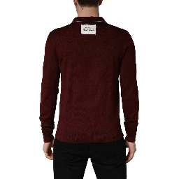 Maroon Re-Edition Wool Long Sleeves T-shirt
