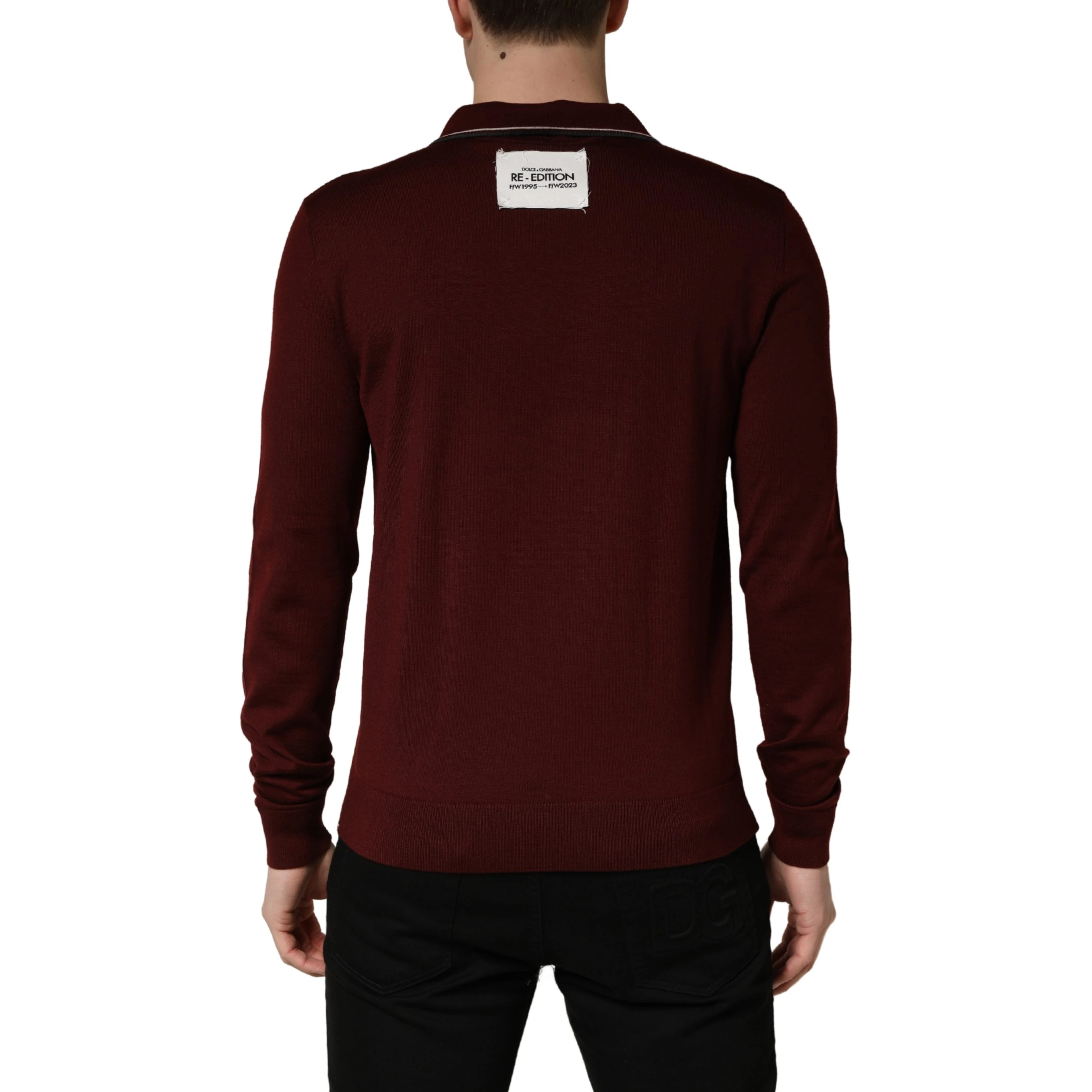 Maroon Re-Edition Wool Long Sleeves T-shirt