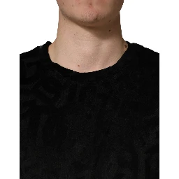 Black DG Mania Logo Print Casual  T-shirt