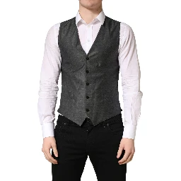 Dark Gray Wool Dress Formal Waistcoat Vest