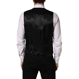 Dark Gray Single Breasted Men Waistcoat Vest