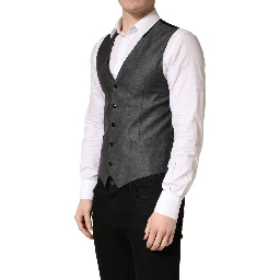 Dark Gray Wool Dress Formal Waistcoat Vest