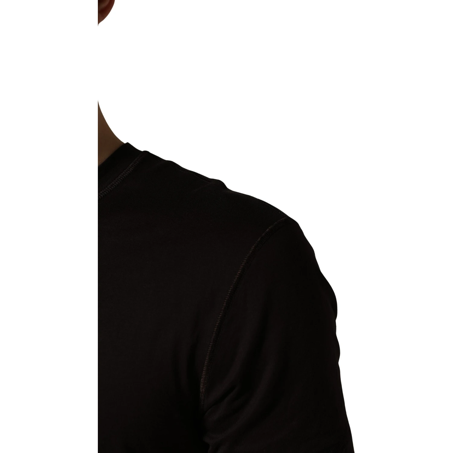 Brown Logo Embroidered Men Crew Neck T-shirt