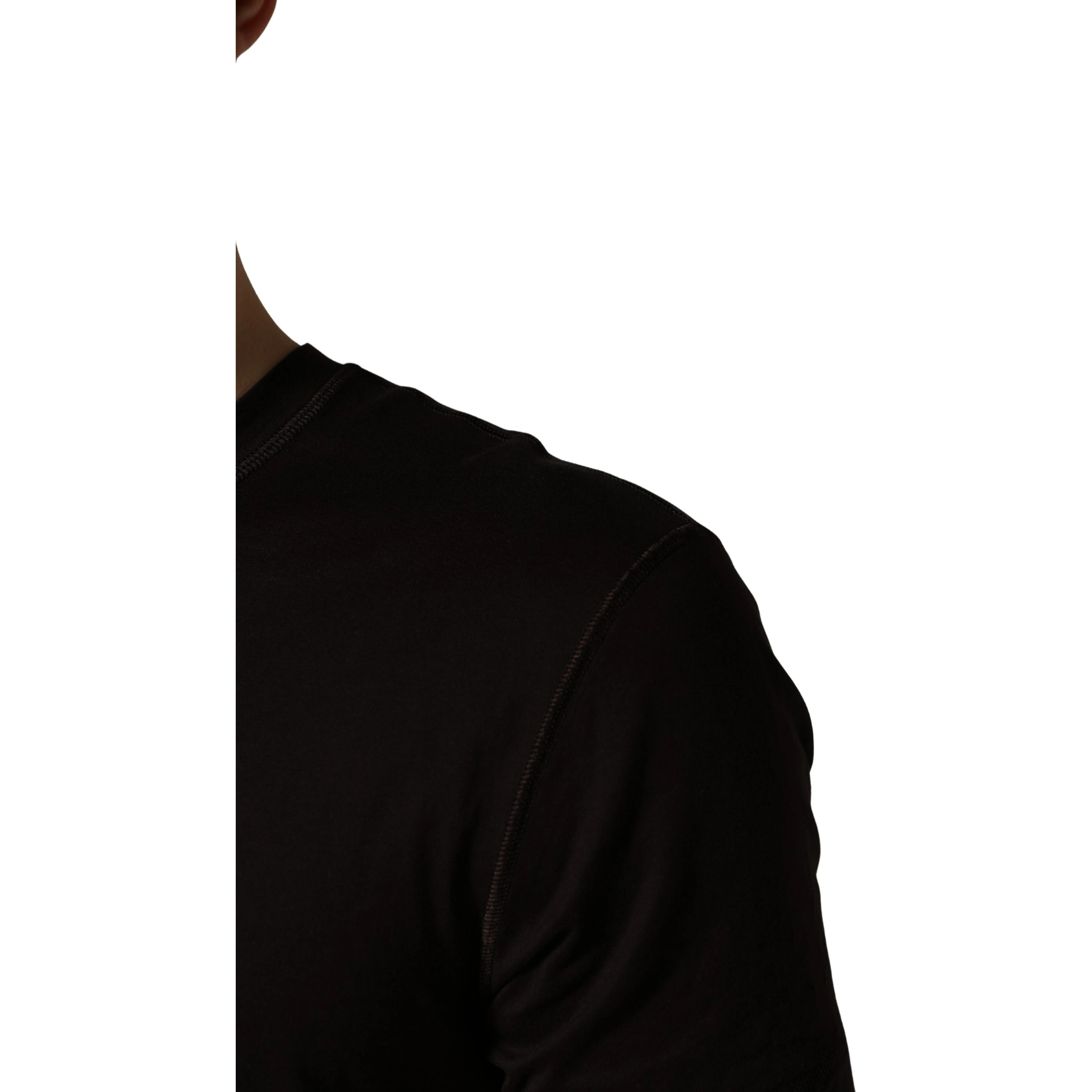 Brown Logo Embroidered Men Crew Neck T-shirt