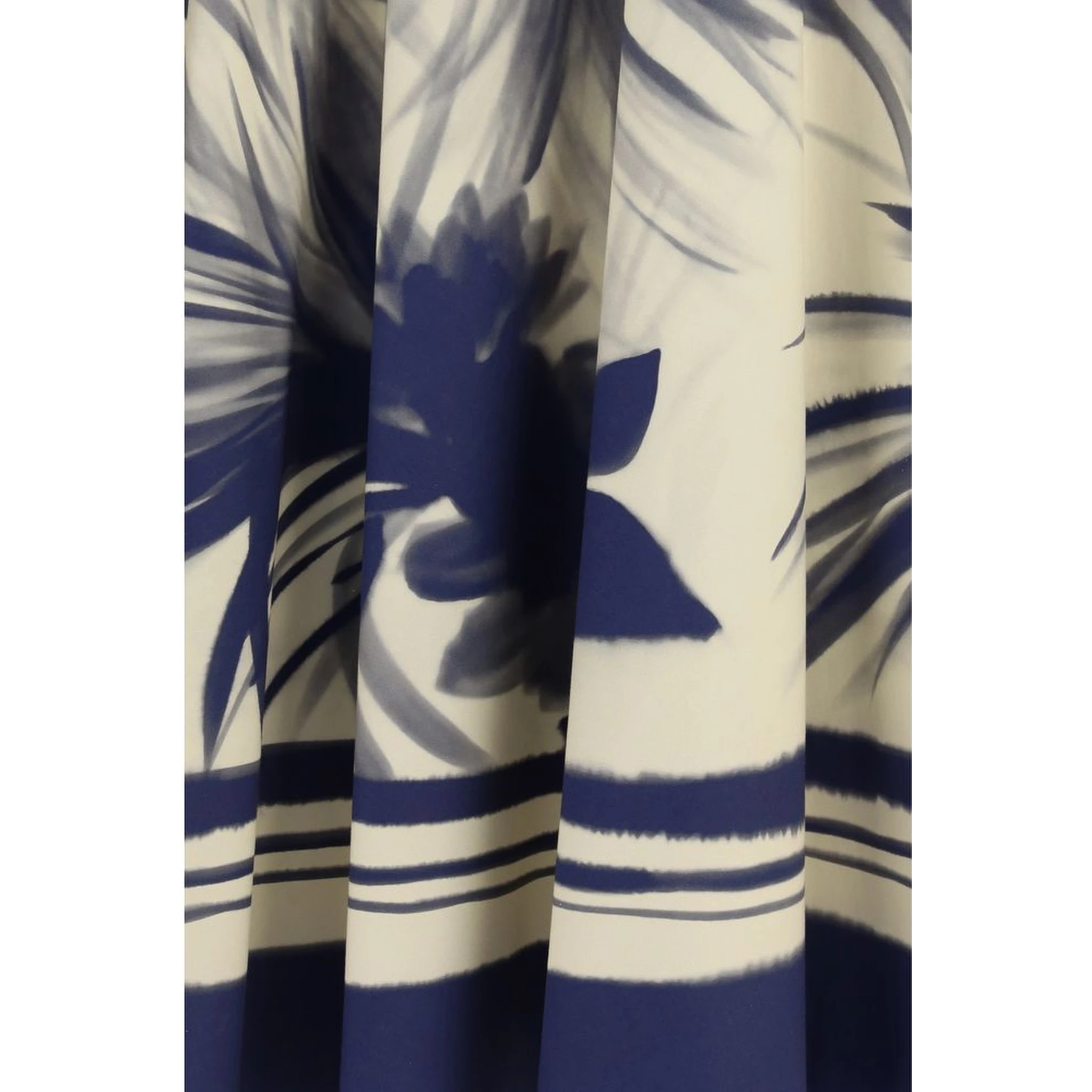 Blue Cotton Midi Skirt