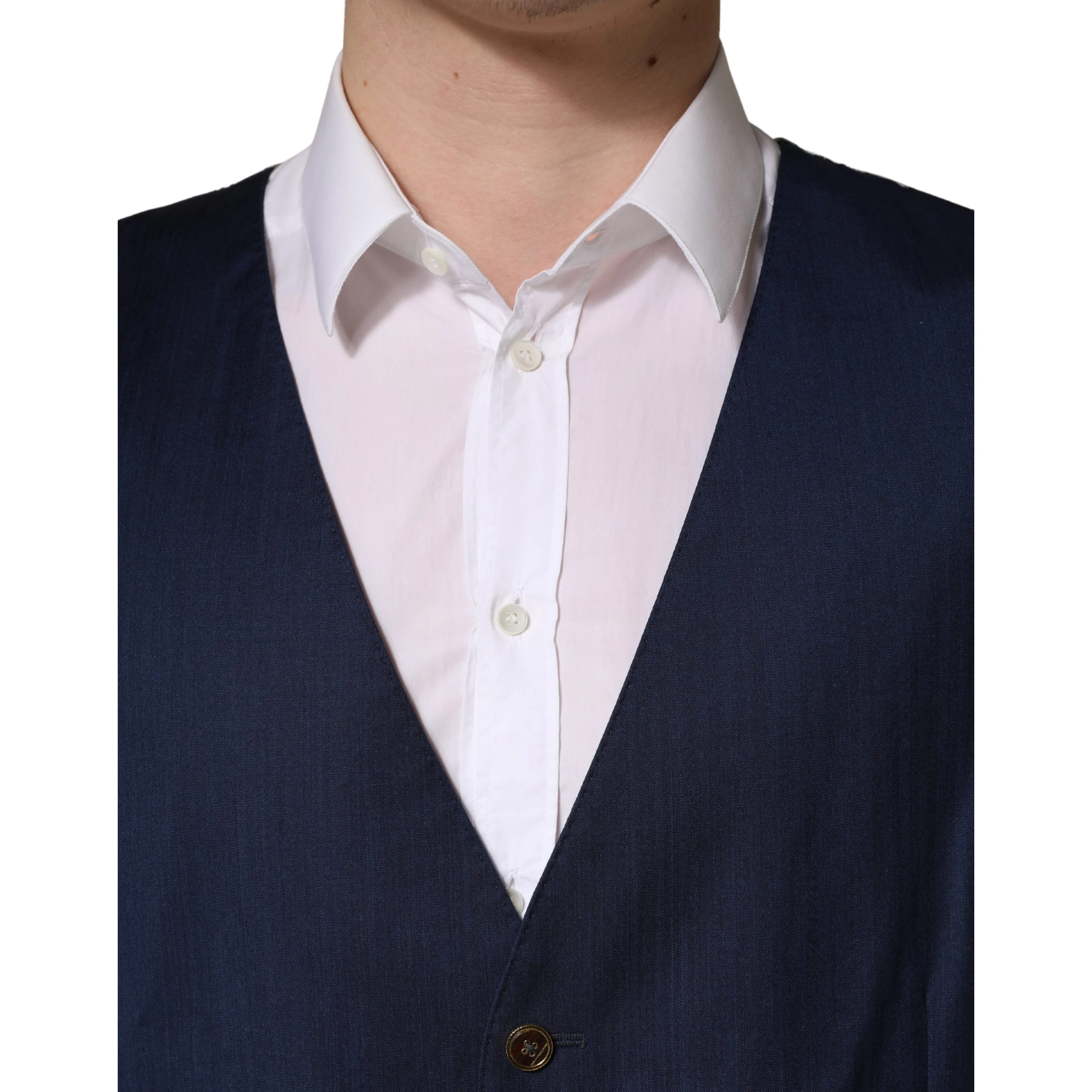 Navy Blue Wool Dress Formal Waistcoat Vest