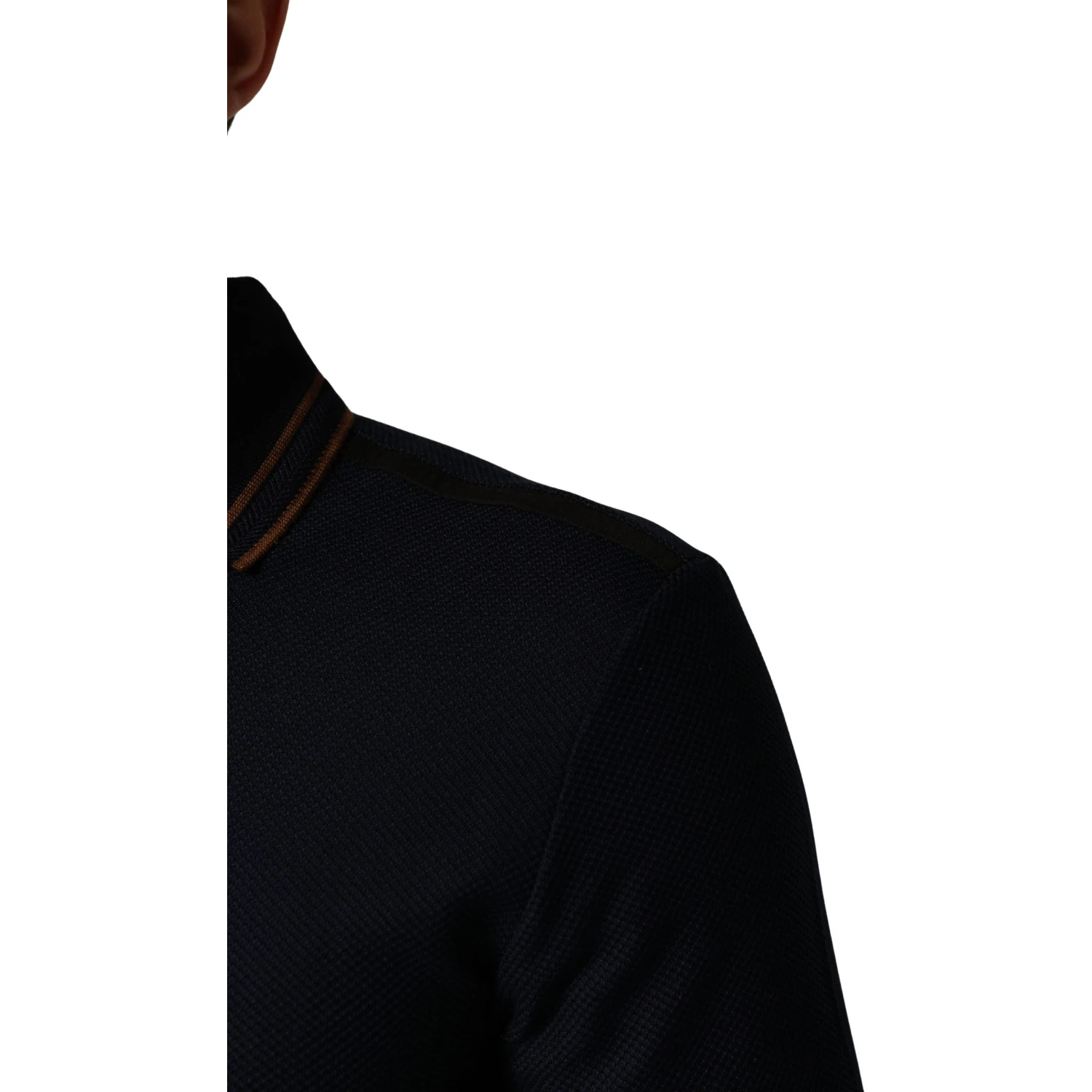 Dark Blue Silk Short Sleeve Men Polo T-shirt