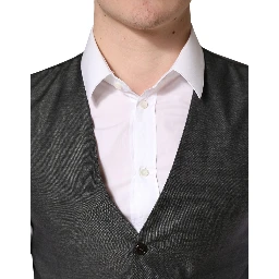 Dark Gray Wool Dress Formal Waistcoat Vest