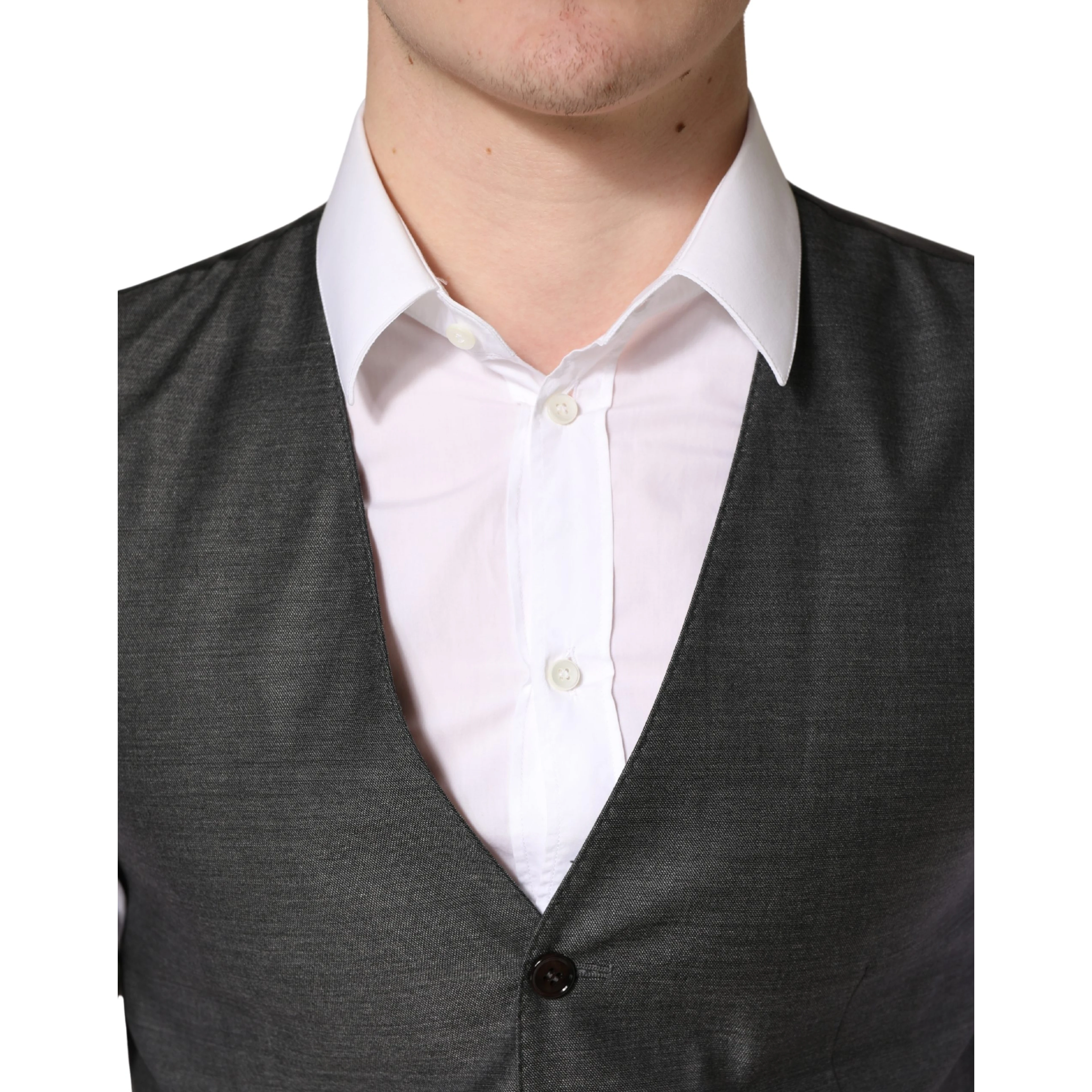 Dark Gray Wool Dress Formal Waistcoat Vest