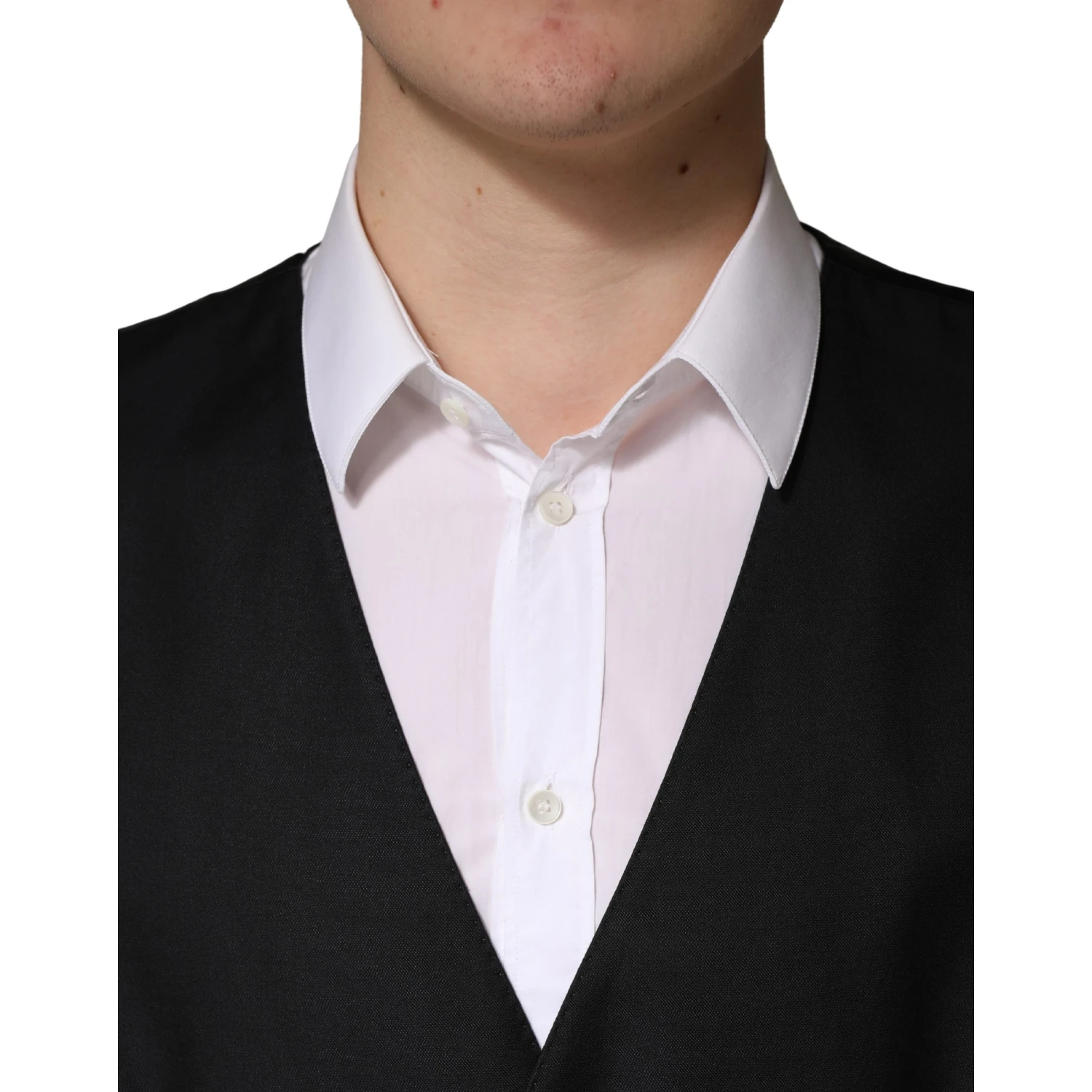 Black Wool Single Breasted Men Waistcoat Vest
