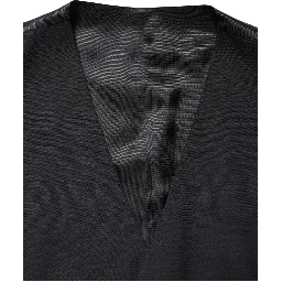 Black Wool Single Breasted Waistcoat Vest