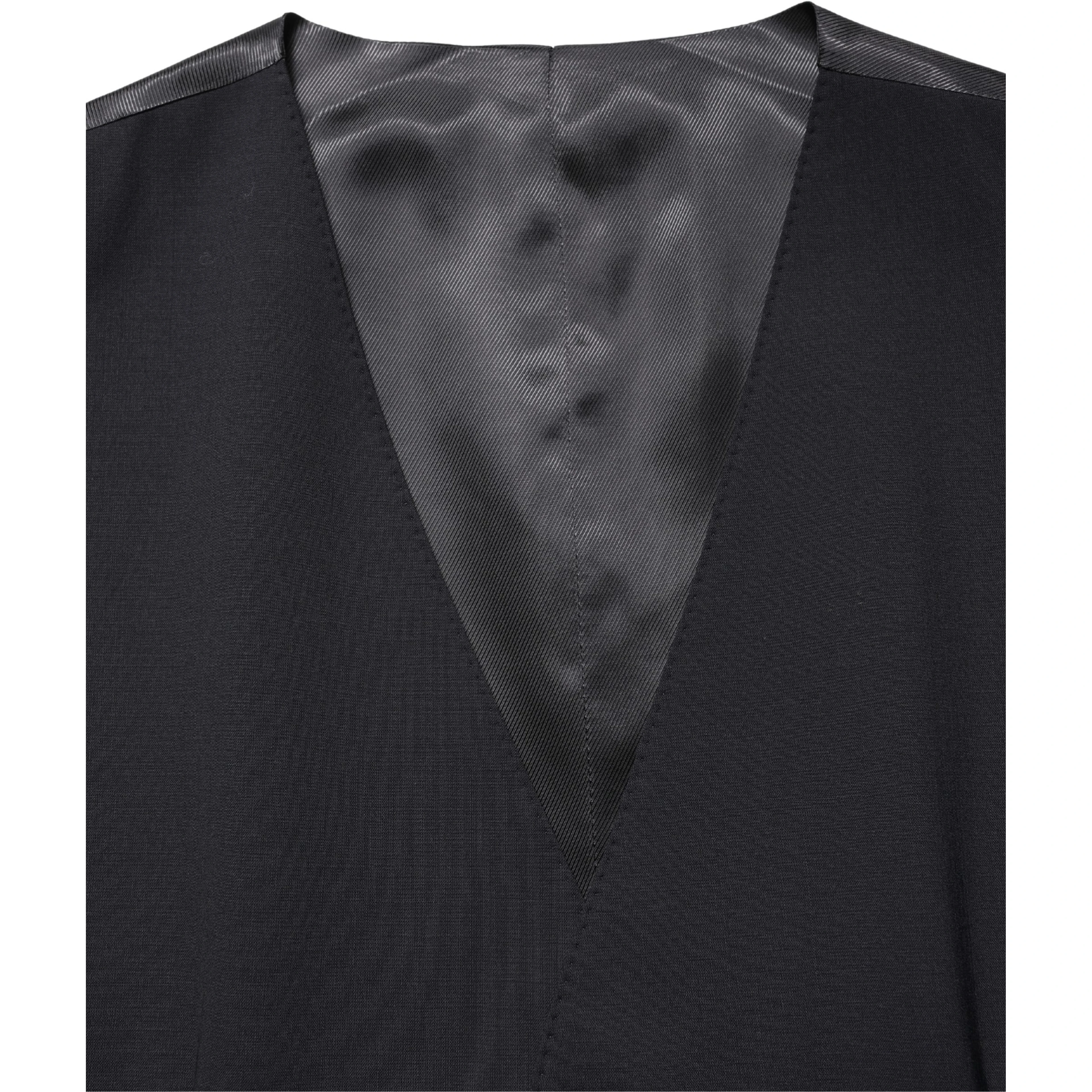 Black Wool Single Breasted Waistcoat Vest