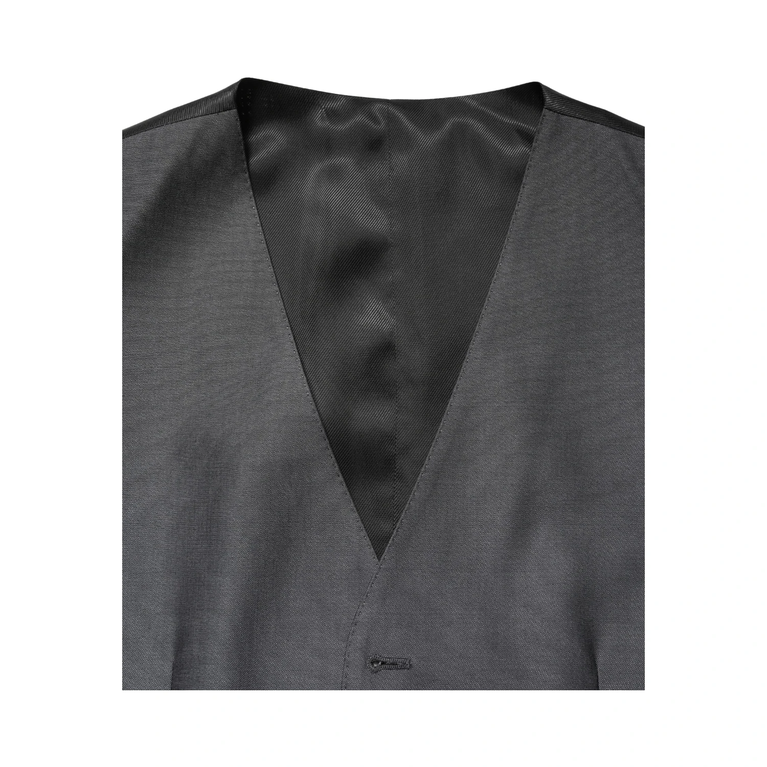 Dark Gray Single Breasted Men Waistcoat Vest