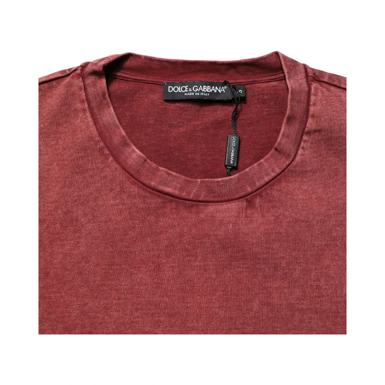 Maroon Print Round Neck Short Sleeve T-shirt