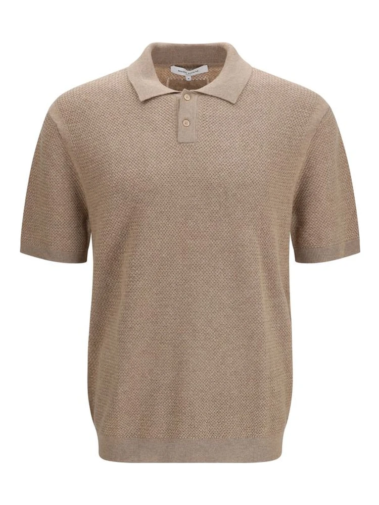 Beige Cotton Polo Shirt
