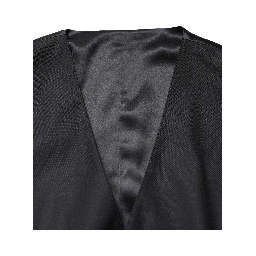 Black Wool Single Breasted Men Waistcoat Vest