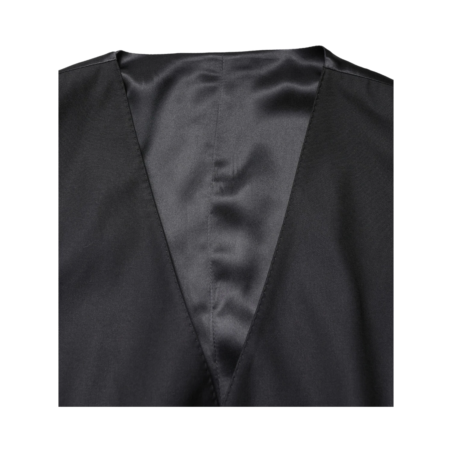 Black Wool Single Breasted Men Waistcoat Vest