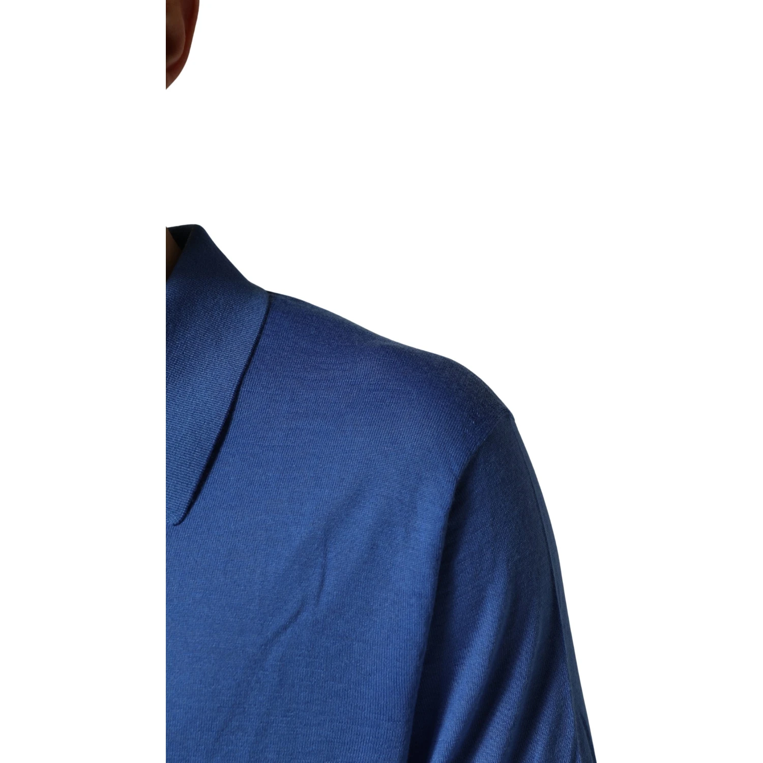 Blue Cashmere Short Sleeves Polo  T-shirt