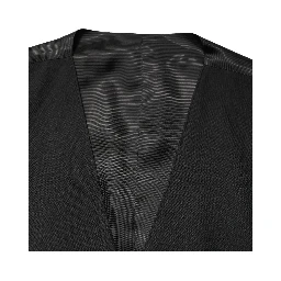 Black Wool Single Breasted Men Waistcoat Vest