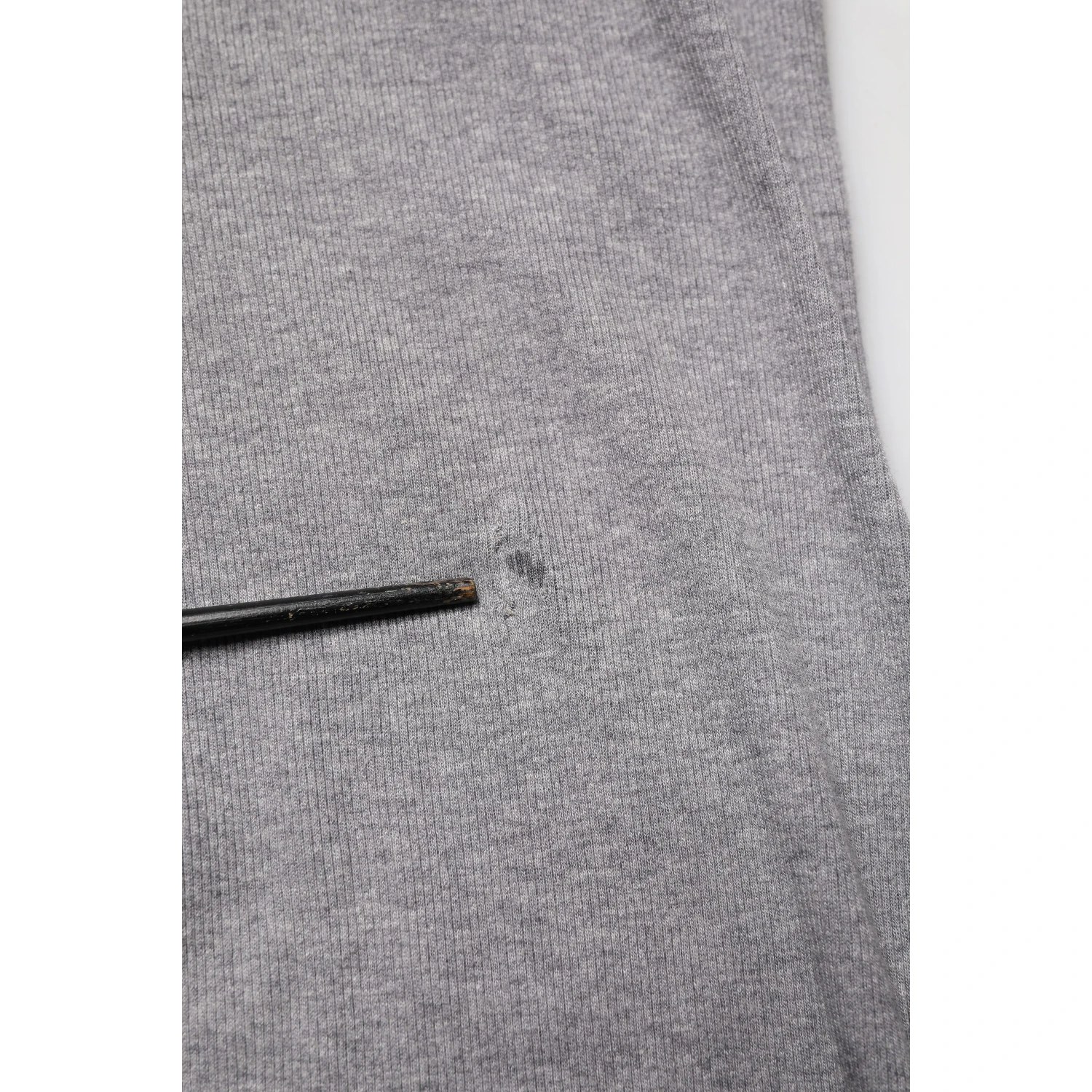 Gray Ribbed Cotton Long-Sleeve Henley  T-shirt