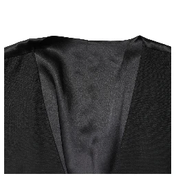 Black Wool Single Breasted Men Waistcoat Vest