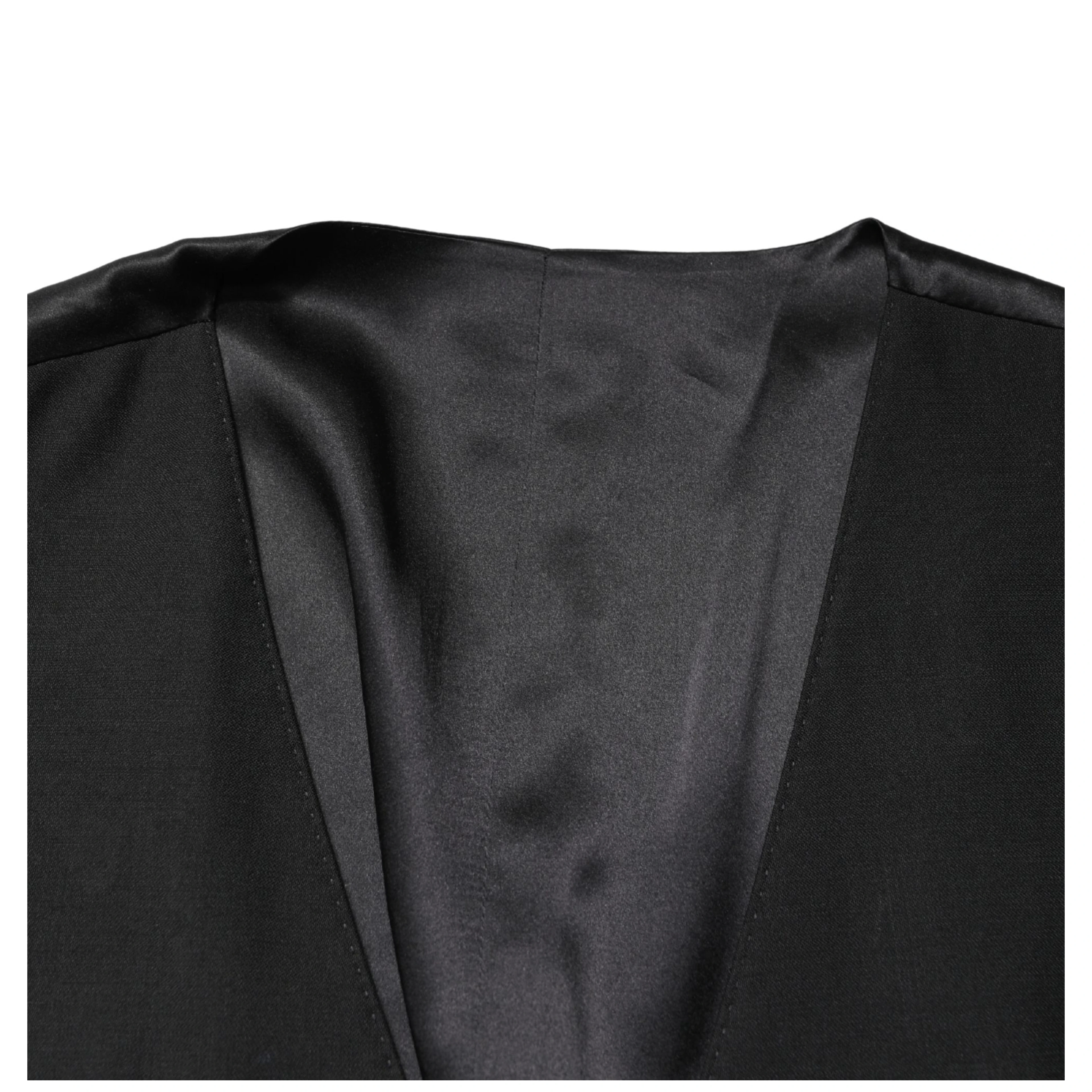 Black Wool Single Breasted Men Waistcoat Vest