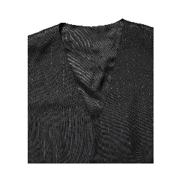 Black Stripe Single Breasted Waistcoat Vest
