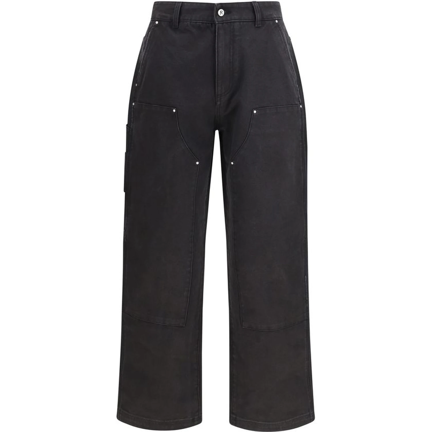 Black Cotton Casual Pants