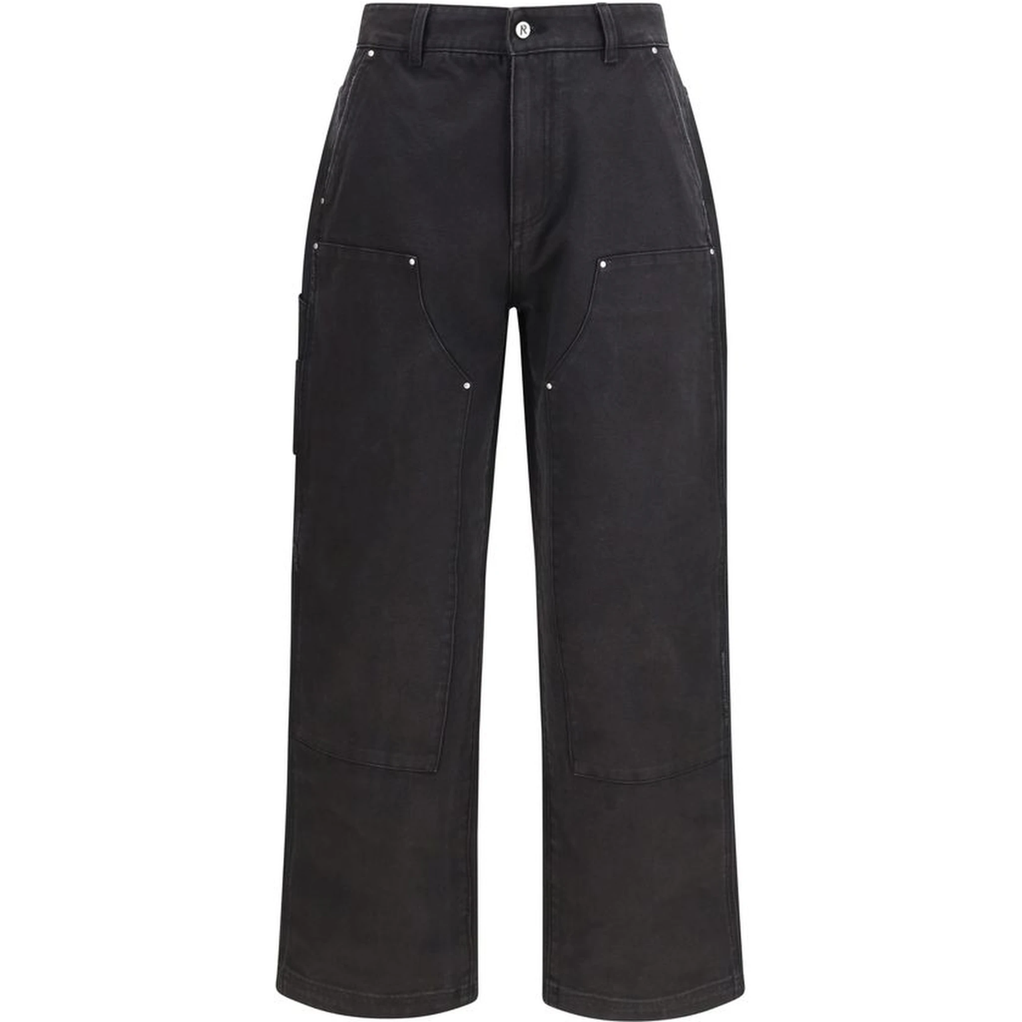 Black Cotton Casual Pants