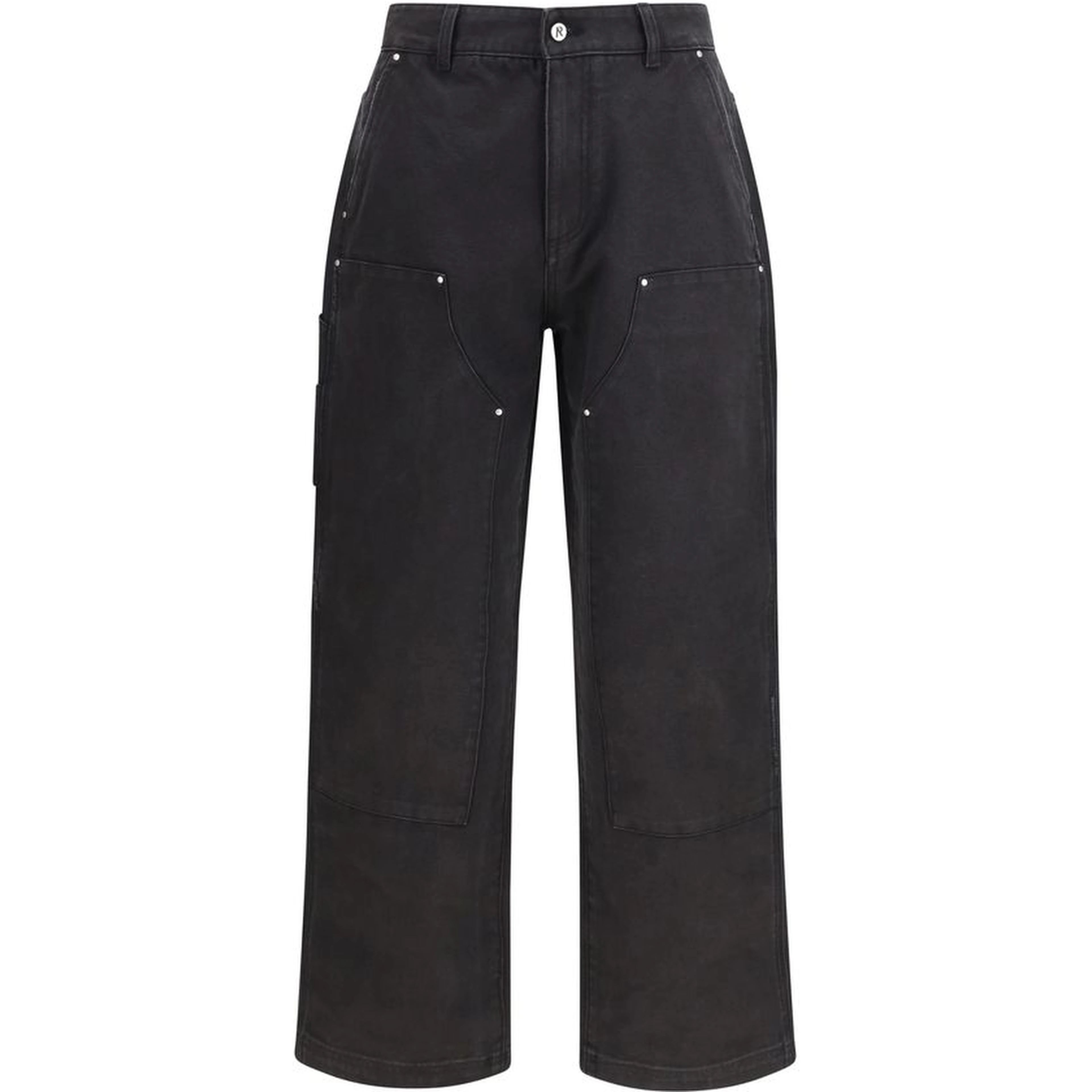 Black Cotton Casual Pants