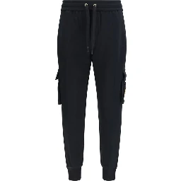 Black Cotton Casual Pants