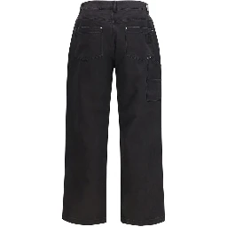 Black Cotton Casual Pants