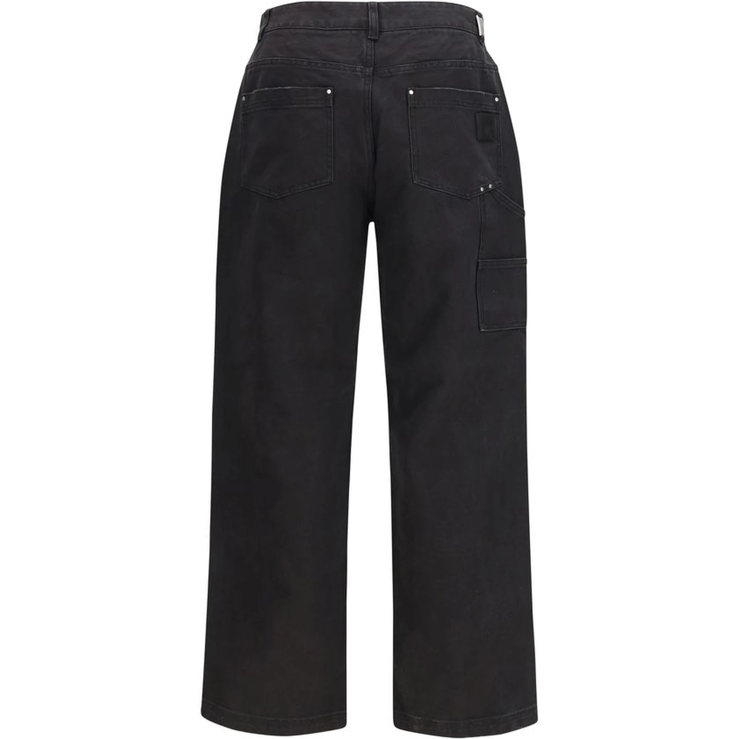 Black Cotton Casual Pants