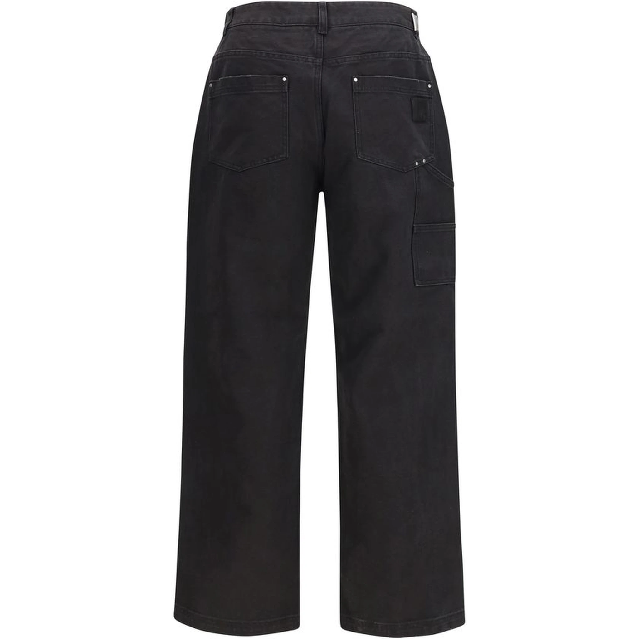Black Cotton Casual Pants