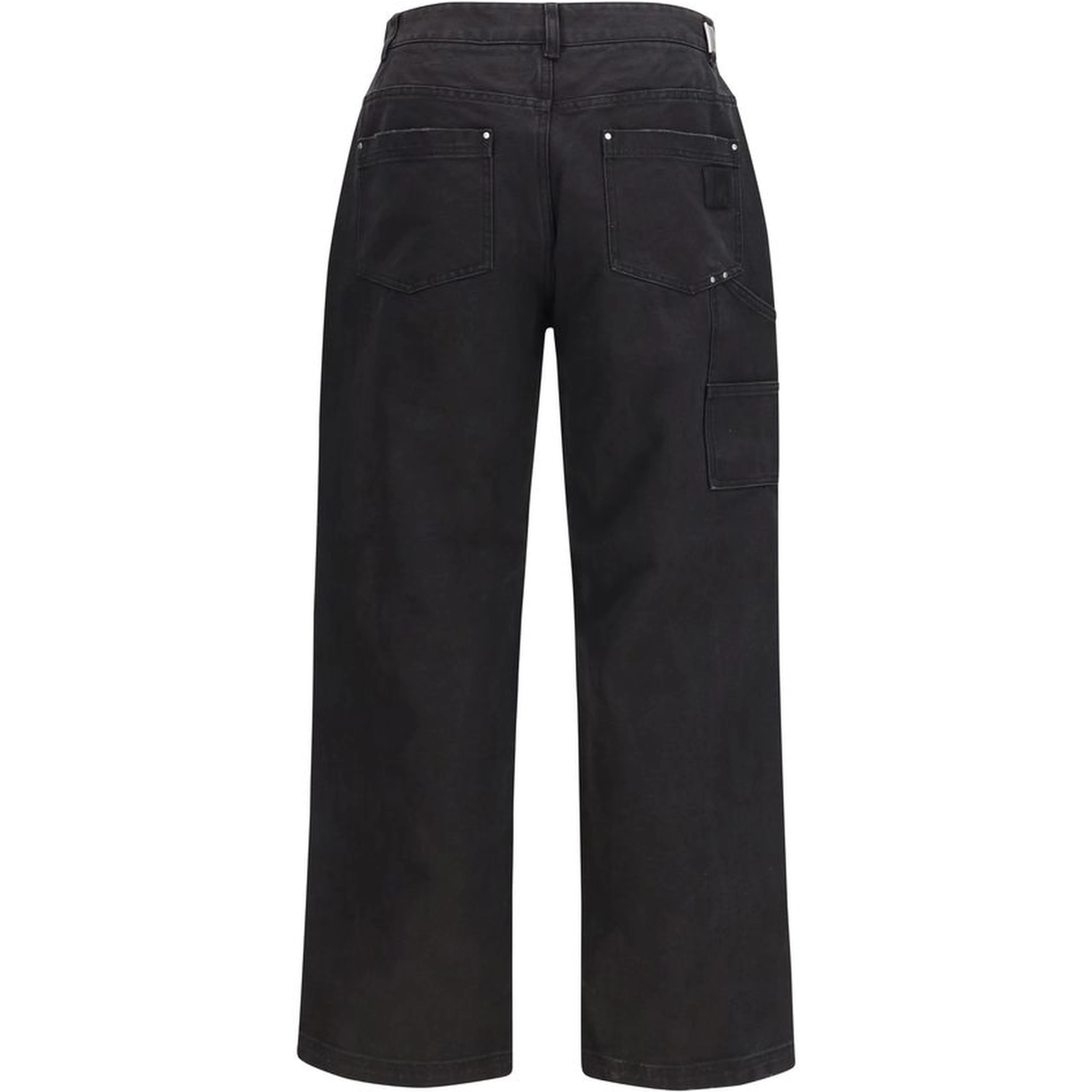 Black Cotton Casual Pants