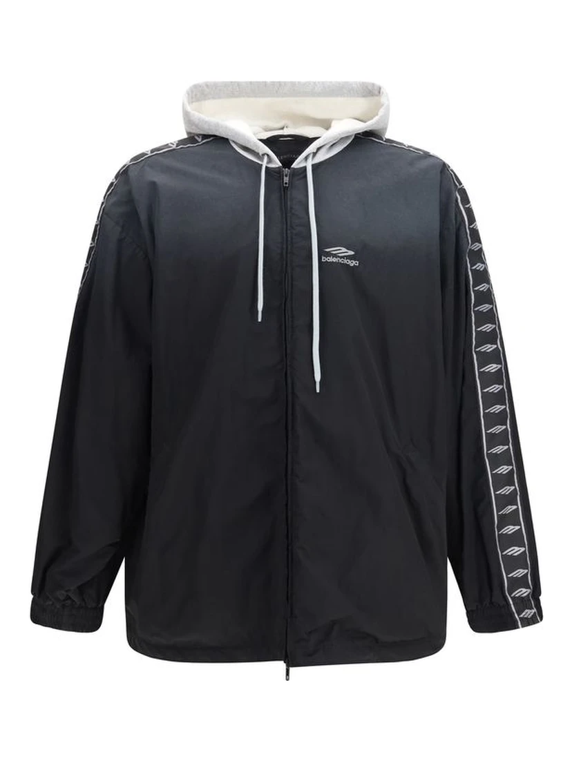 Black Polyester Shell Jacket