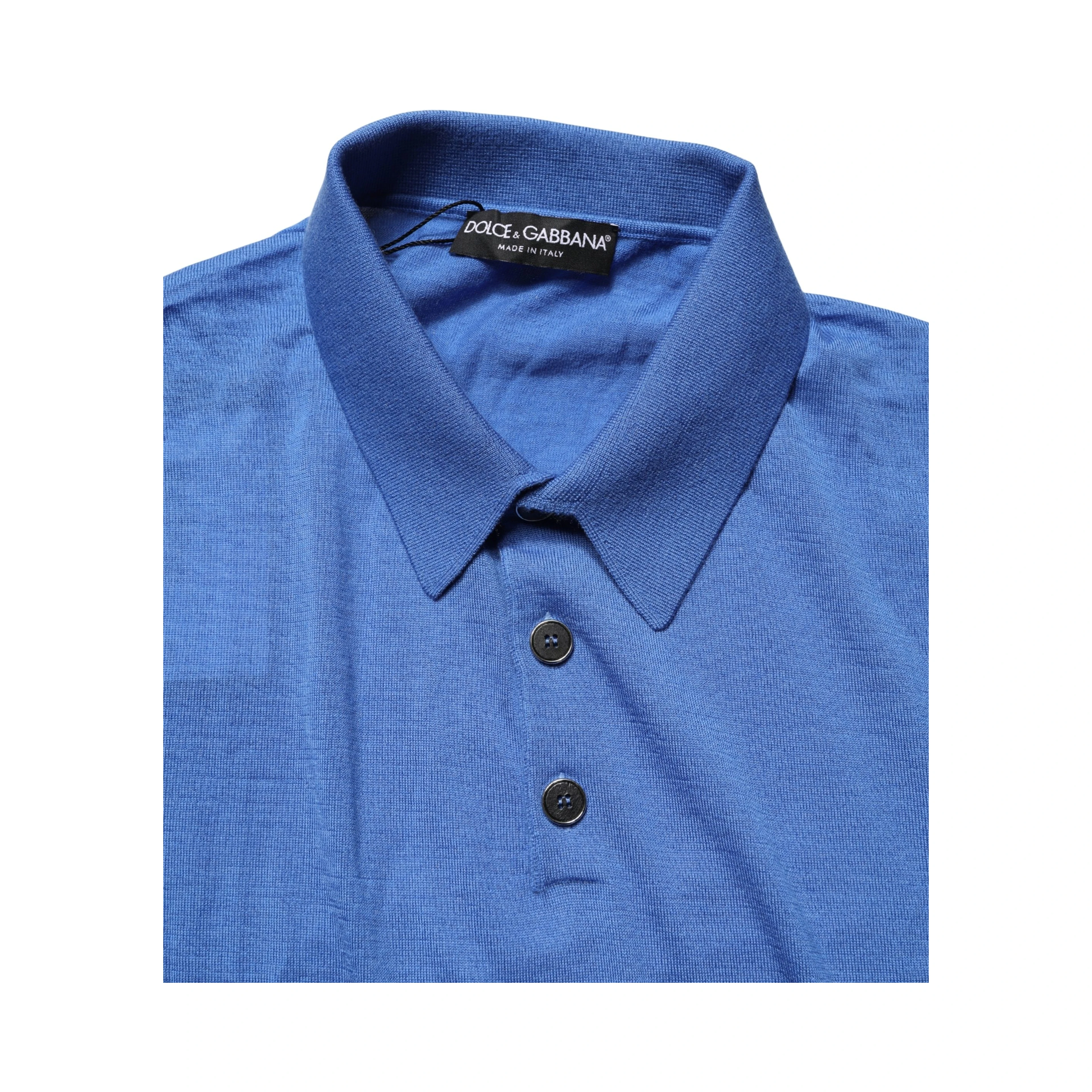 Blue Cashmere Short Sleeves Polo  T-shirt