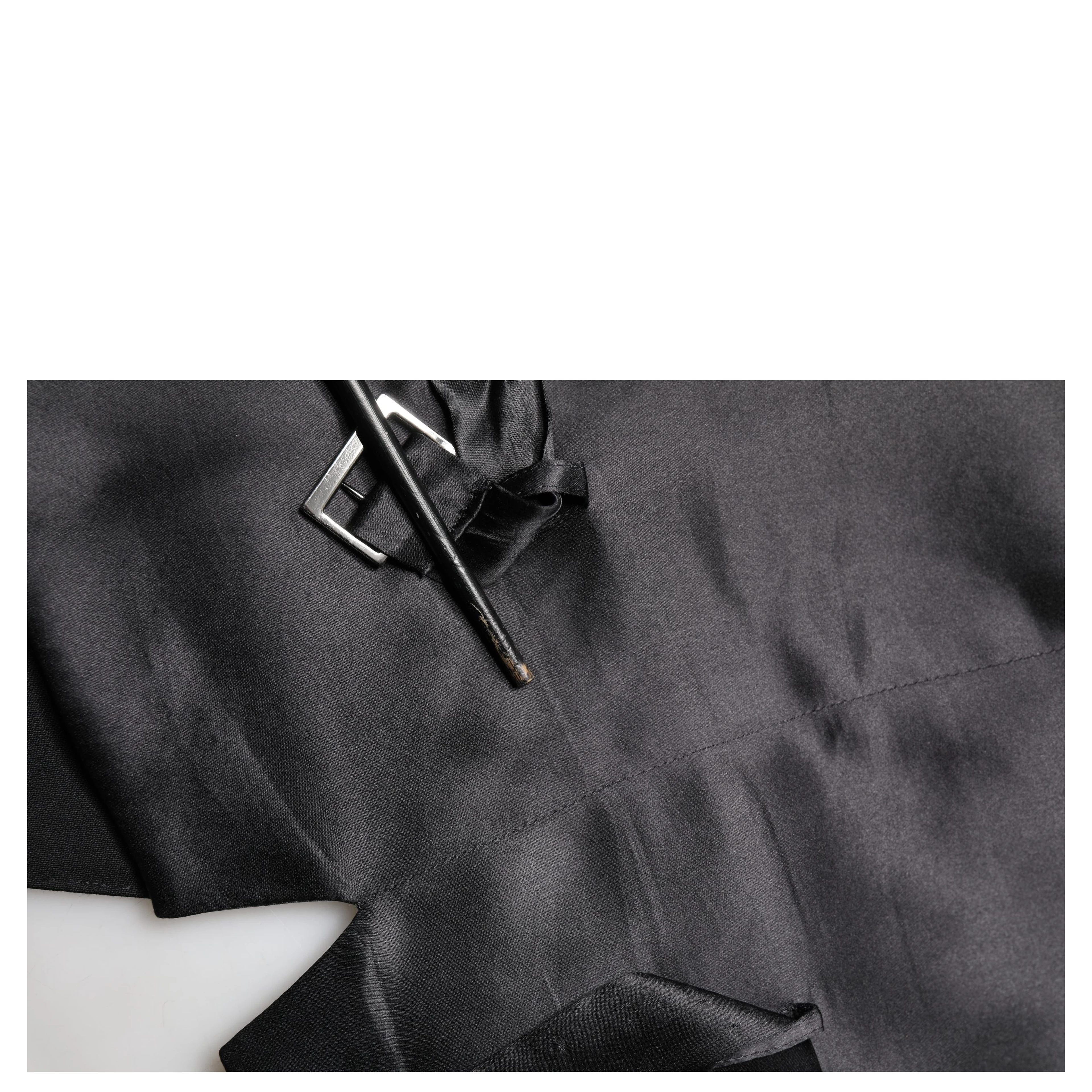 Black Wool Single Breasted Men Waistcoat Vest
