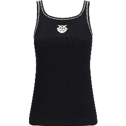 Black Cotton Sleeveles T-Shirt