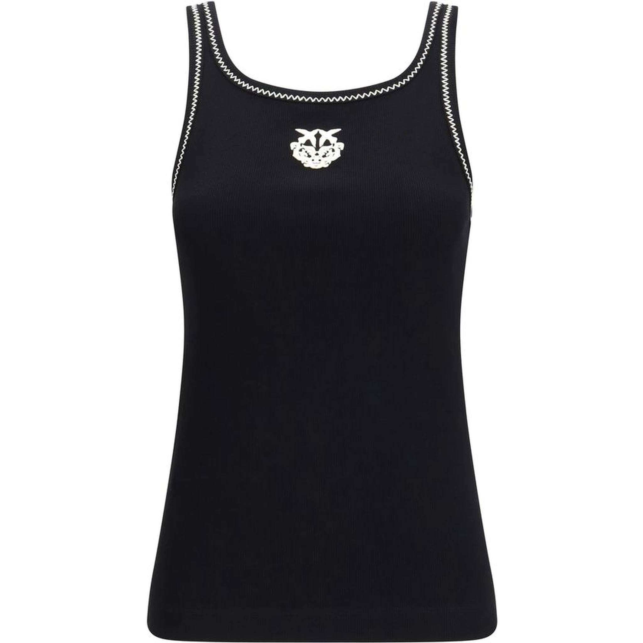 Black Cotton Sleeveles T-Shirt
