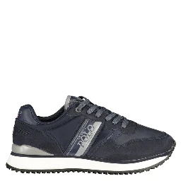 Blue Polyurethane Men Sneaker
