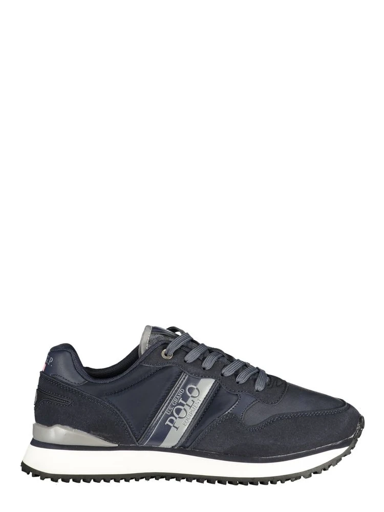 Blue Polyurethane Men Sneaker