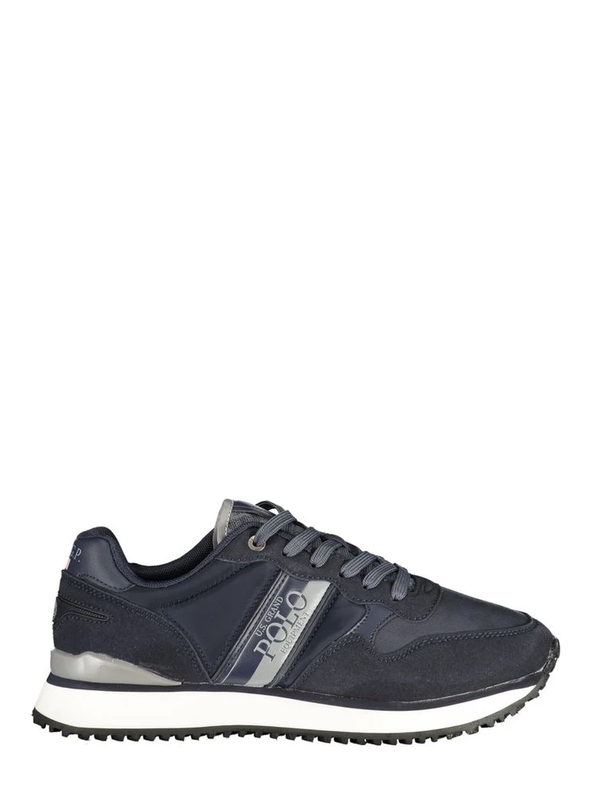 Blue Polyurethane Men Sneaker