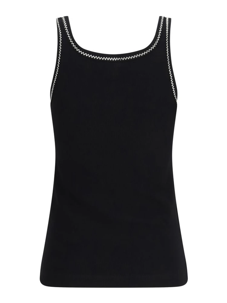 Black Cotton Sleeveles T-Shirt alternative