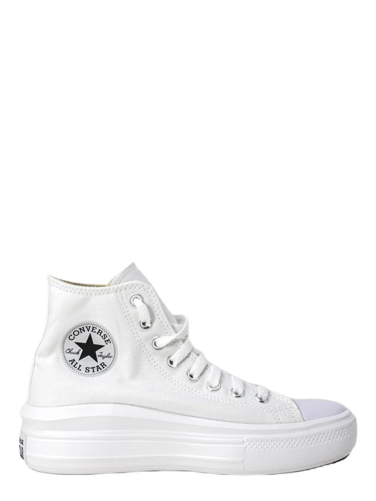 White Cotton High Top Sneakers