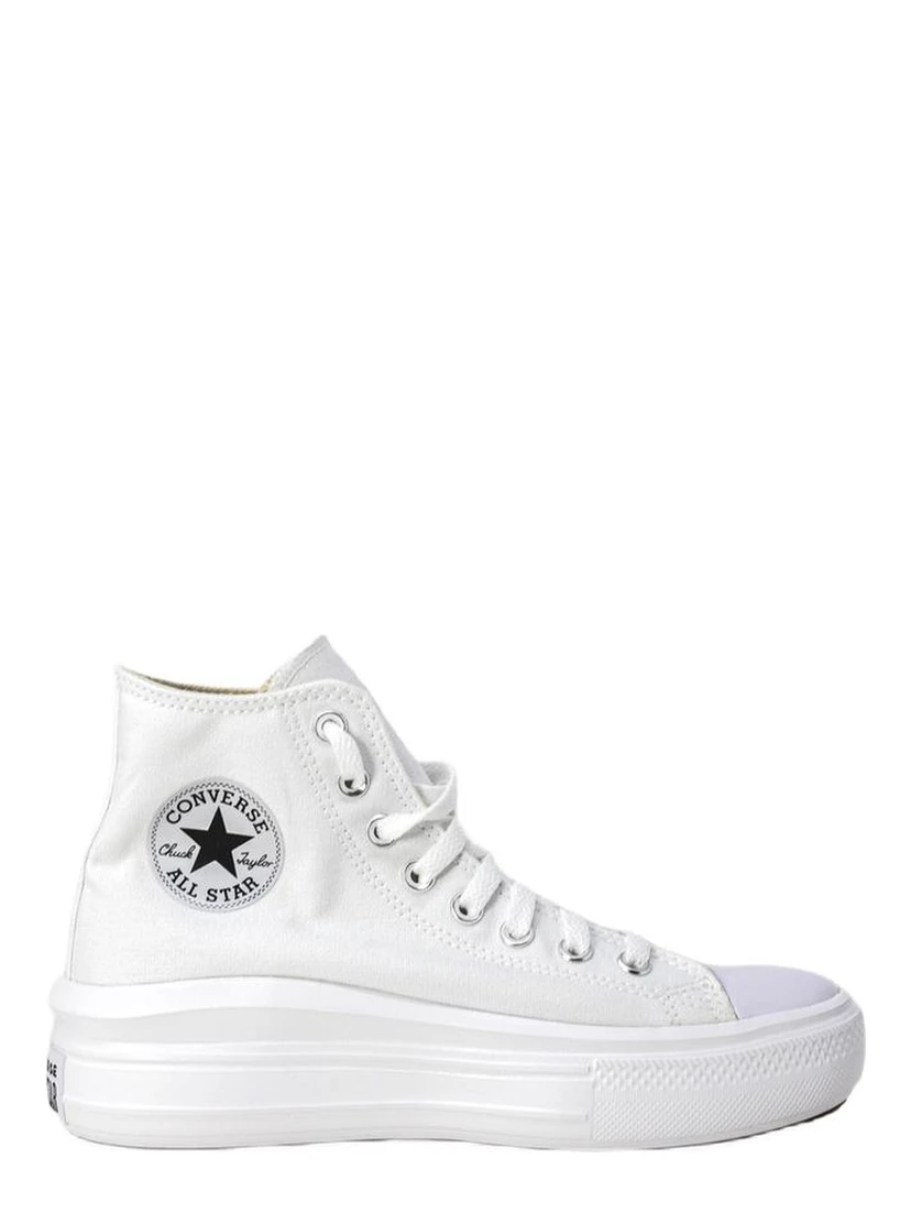 White Cotton High Top Sneakers