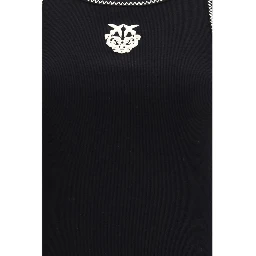 Black Cotton Sleeveles T-Shirt